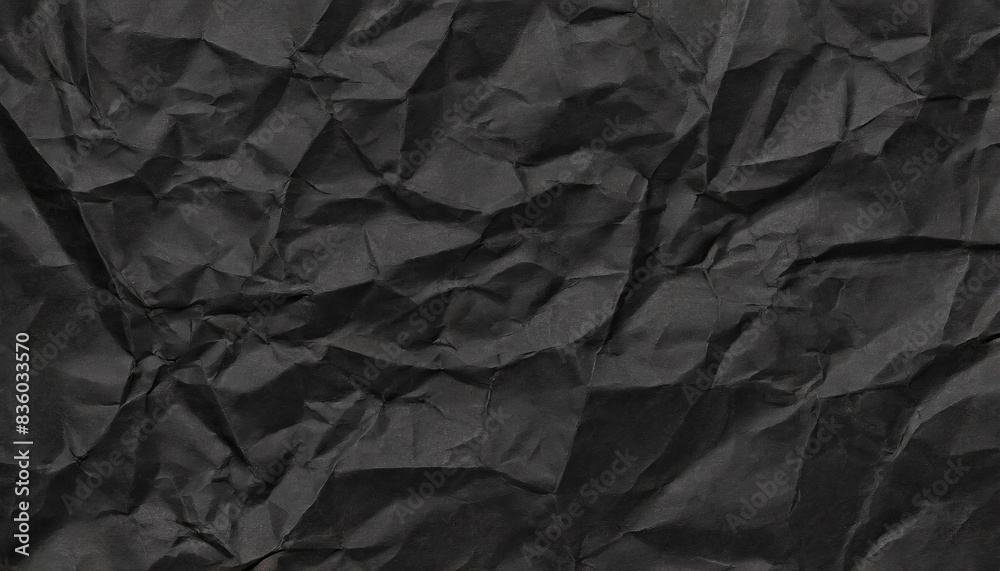 Crumpled Black Paper Texture Elegantly Captured