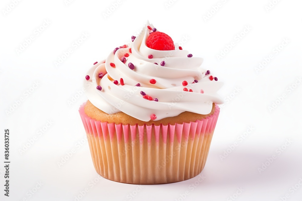Close up of a cupcake on white background. With clipping path. Close up of a cupcake on white background. With clipping path.