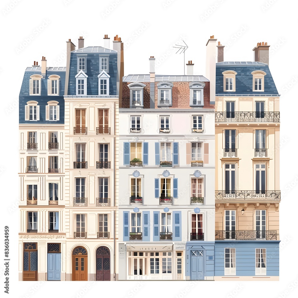 French Buildings, Charming and Historic Illustrations French Buildings, Charming and Historic Illustrations
