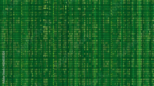 Green coding and binary textre background photo