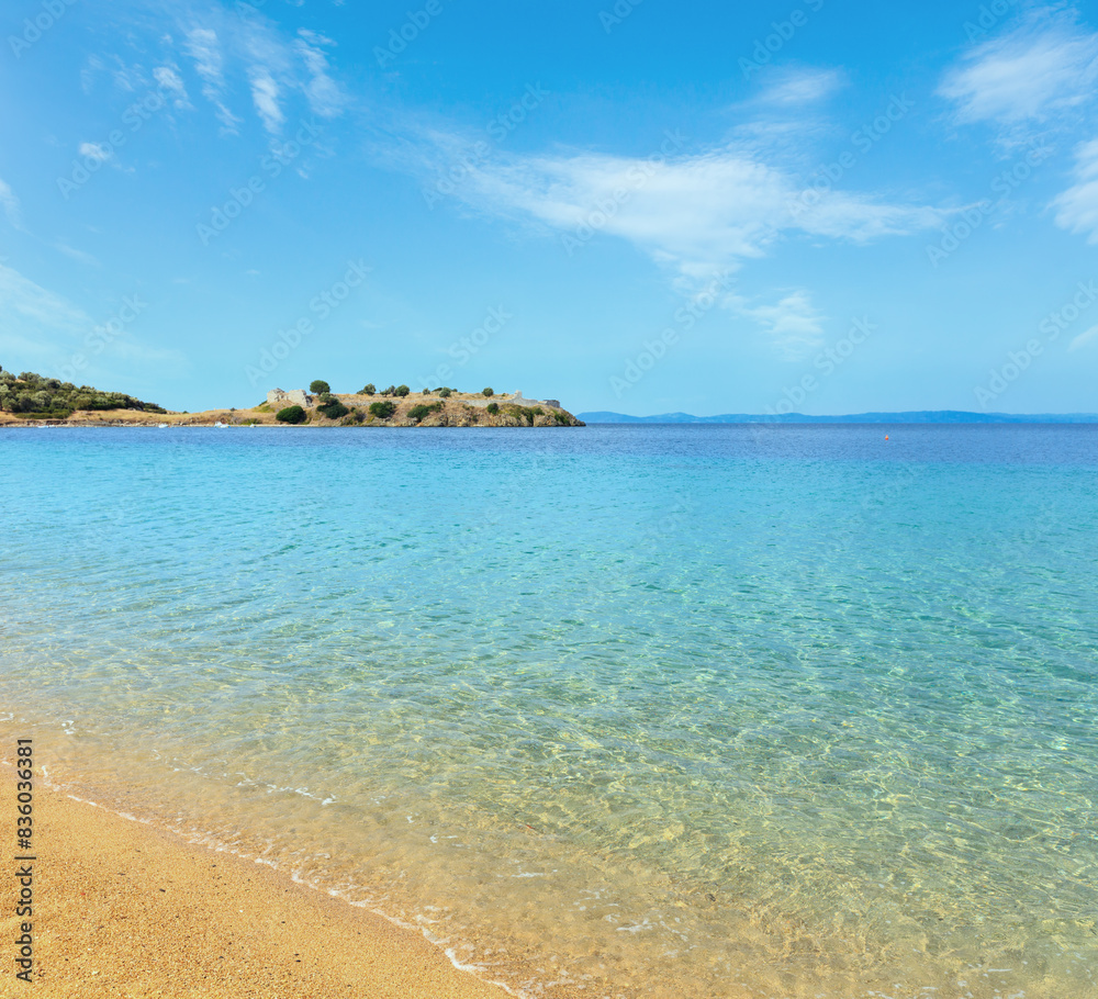 Summer sea coast landscape (Tristinika beach, Halkidiki, Sithonia, Greece). Summer sea coast landscape (Tristinika beach, Halkidiki, Sithonia, Greece).