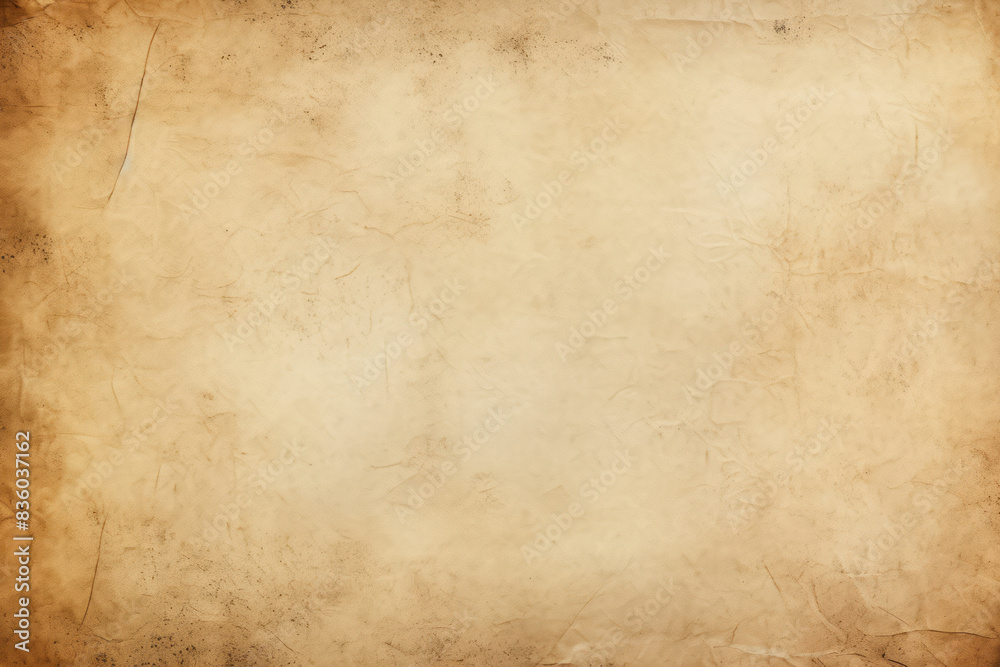 Obraz premium Processed collage of ancient scroll sheet of brown aged paper texture. Background for banner