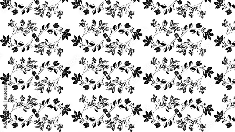 Seamless floral swirls flourishes pattern design Seamless floral swirls flourishes pattern design