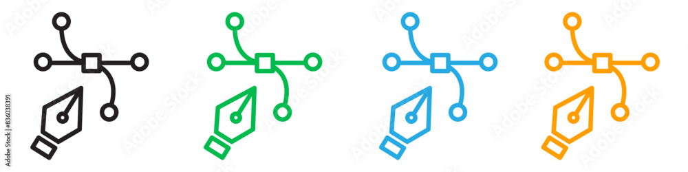 Bezier icon line art vector