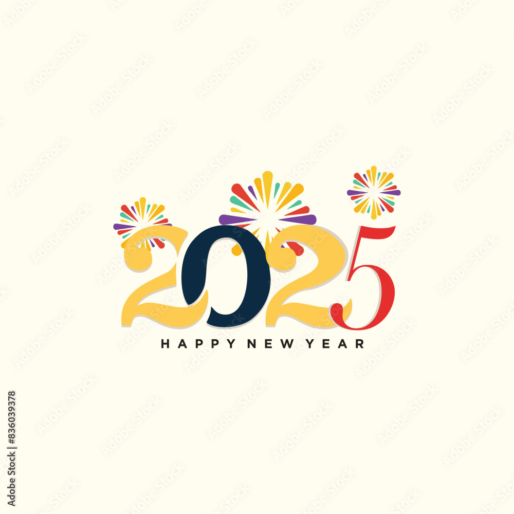 2025 Happy new year logo vector design with modern idea 2025 Happy new year logo vector design with modern idea