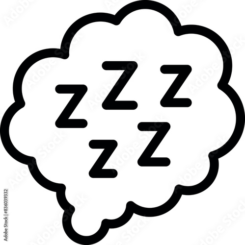 Graphic illustration of a sleep symbol, 'zzz', in a comic bubble indicating sound of snoring