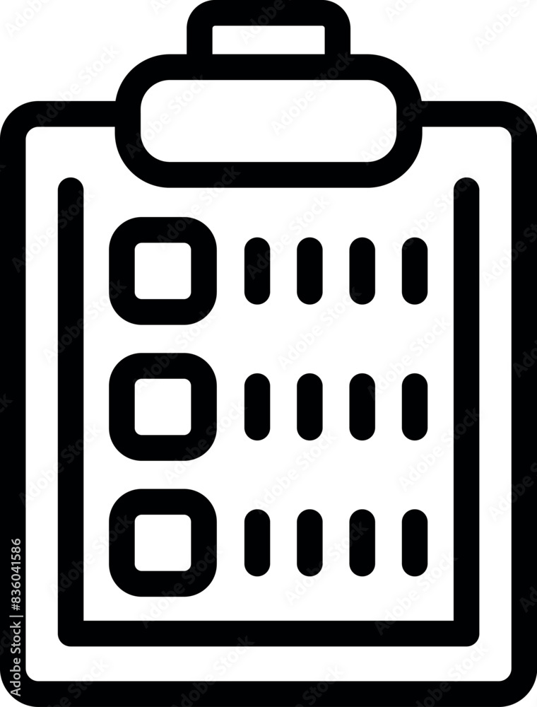 Simple vector illustration of a clipboard icon, isolated on white background, suitable for various applications Simple vector illustration of a clipboard icon, isolated on white background, suitable for various applications