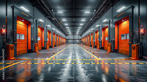 Modern Logistics and Supply Chain Management A Well-Organized Warehouse with Efficient Inventory Storage and Advanced Distribution Systems Showcasing Seamless Operations Wallpaper Digital Art Poster