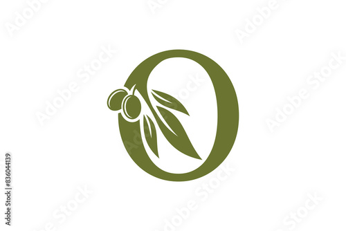olive oil design with letter o concept
