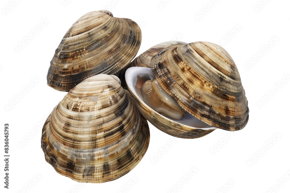 Exploring the word of clams isolated on transparent background Exploring the word of clams isolated on transparent background