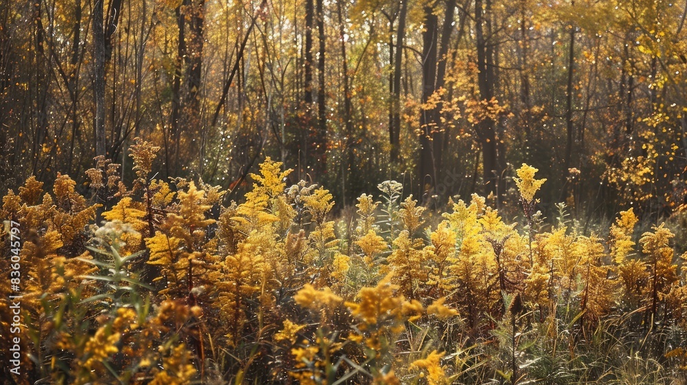 Fototapeta premium Solidago Altissima s Autumn Wildflowers