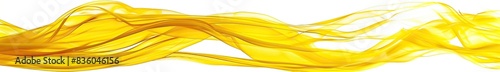 Vibrant canary yellow waves, cheerful and bright, flowing energetically on a stark white background, injecting a dose of sunshine
