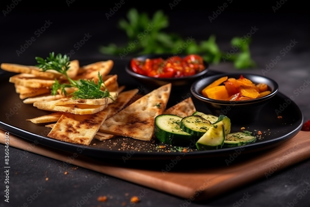 Mix of different snacks and appetizers on a plate Mix of different snacks and appetizers on a plate