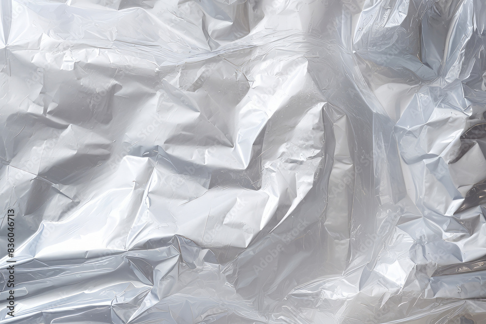 Processed collage of transparent cellophane plastic foil texture. Background for banner, backdrop