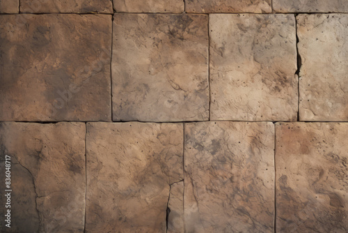 Processed collage of ancient yellow block wall texture. Background for banner, backdrop or texture