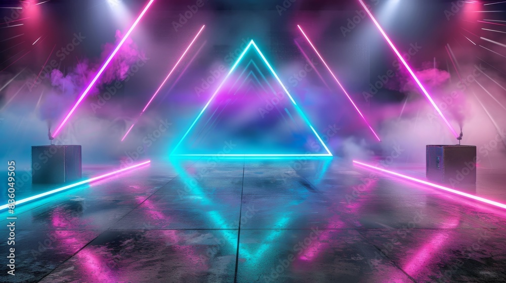 Futuristic neon-lit room with glowing pink and blue lights, creating a vibrant and immersive atmosphere. Concept of modern technology, nightlife, and cyber aesthetics.
Futuristic neon-lit room with glowing pink and blue lights, creating a vibrant and immersive atmosphere. Concept of modern technology, nightlife, and cyber aesthetics.