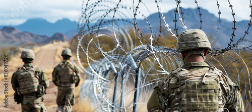 soldiers patrolling the border,  photo
