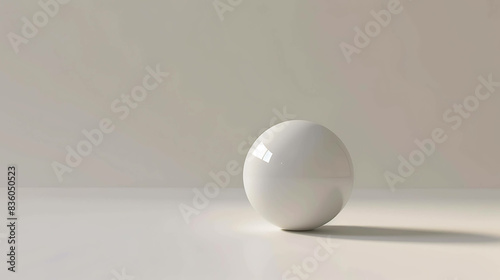 3D rendering of a simple white sphere on a white background.