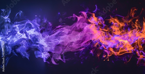 Colorful Flames Dance in Old Photo Style photo