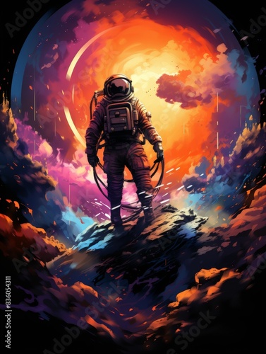 Cosmic Traveler Astronaut Shirt © Rianah
