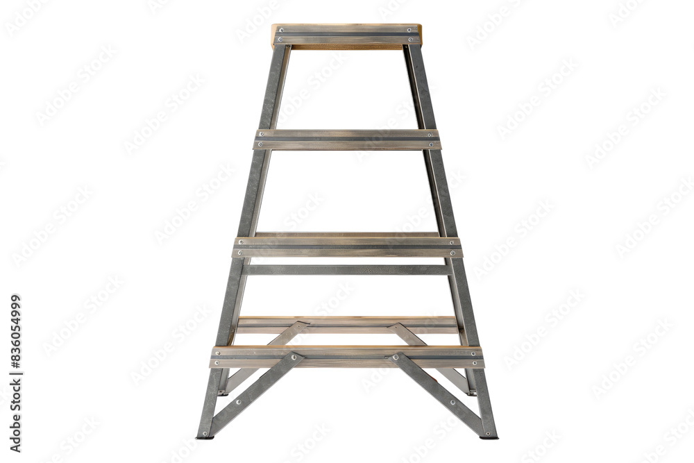Modern step ladder isolated on transparent background Modern step ladder isolated on transparent background