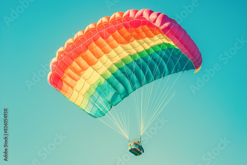 Featuring a large rainbow-colored parachute soaring in the sky, symbolizing support for the LGBTQ+ community