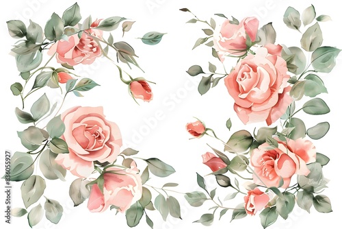pink roses in pretty frames

