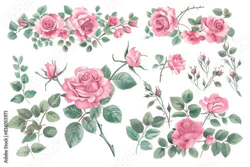 pink roses in pretty frames

