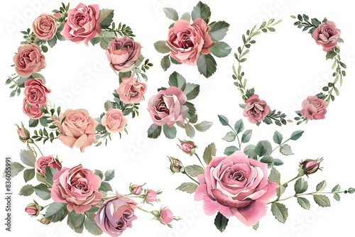 pink roses in pretty frames

