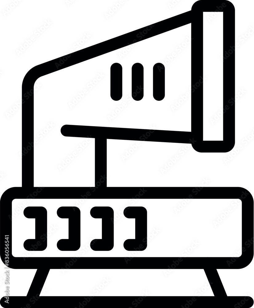 Simplified black megaphone icon with sound waves, ideal for communication themes Simplified black megaphone icon with sound waves, ideal for communication themes