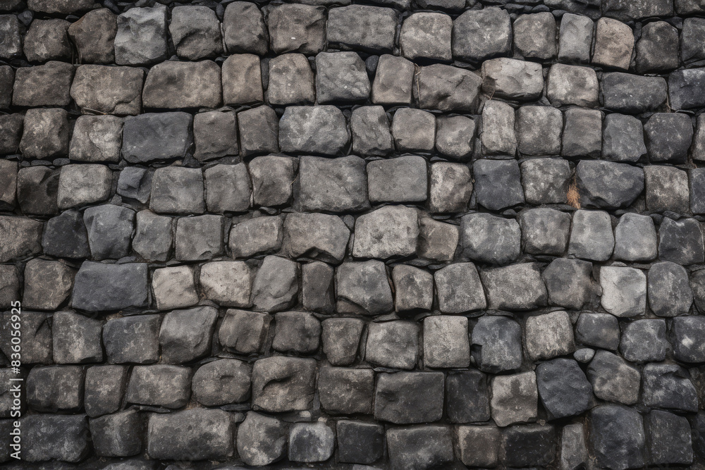 Processed collage of old european cobble stone pavement texture. Background for banner