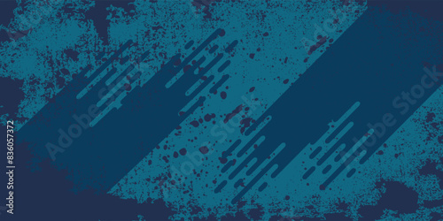 Abstract blue banner design vector, dynamic sporty horizontal background template for media promotion or web banner, modern.