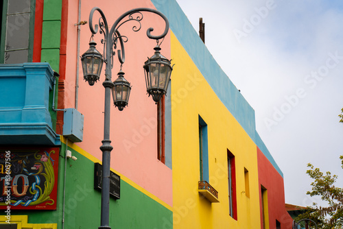 Paseo Caminito con sus paredes coloridas, en el barrio La Boca de la Ciudad de Buenos Aires, Argentina	 photo
