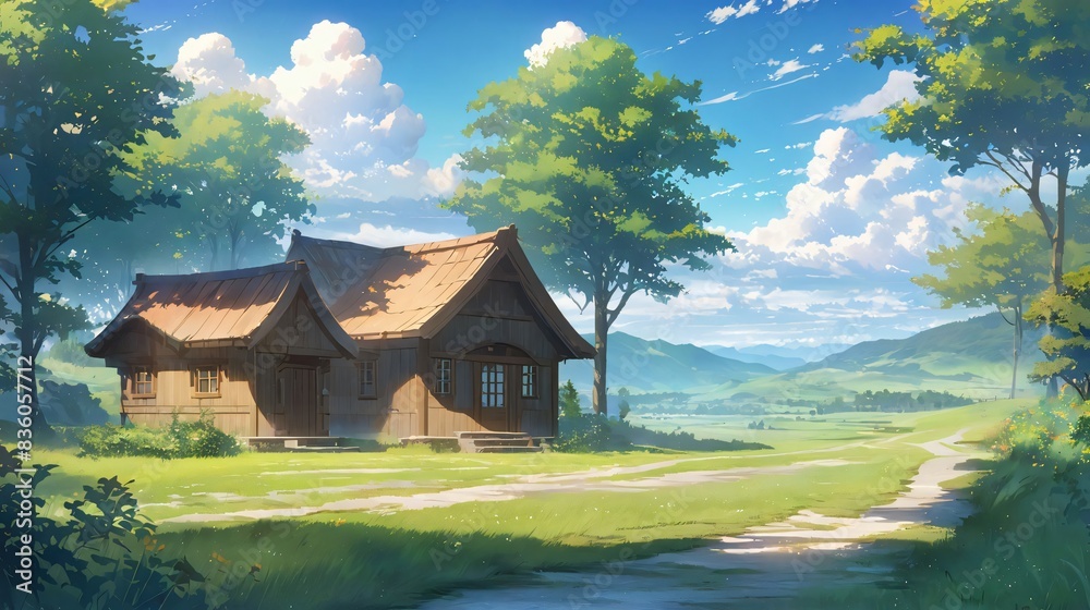 Fototapeta premium Anime Landscape Wallpaper