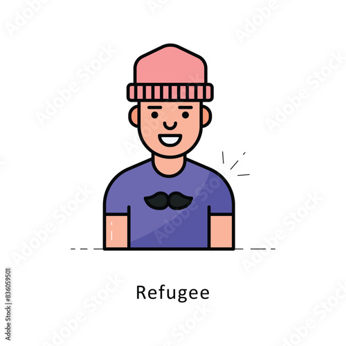 Refugee outline filledDesign illustration. Symbol on White background EPS 10 File