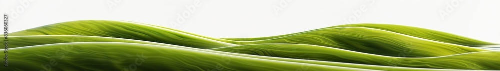 Waves of bright olive green, vibrant and earthy, undulating vividly on a clean white canvas, evoking the richness of Mediterranean landscapes Waves of bright olive green, vibrant and earthy, undulating vividly on a clean white canvas, evoking the richness of Mediterranean landscapes