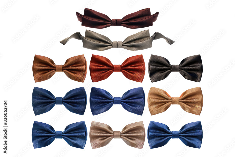 Set of bow ties isolated on transparent background Set of bow ties isolated on transparent background
