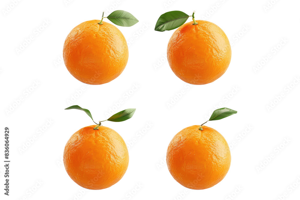 Set of fresh orange isolated on transparent background Set of fresh orange isolated on transparent background