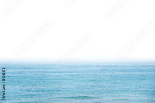 Fototapeta Naklejka Na Ścianę i Meble -  Blue sea water panorama isolated on white background