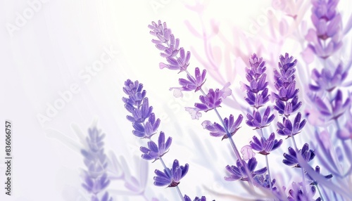 Lavender Bliss: A Stunning Display on a White Canvas