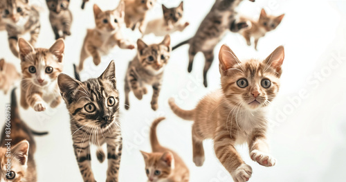 空を飛ぶ沢山の子猫たち