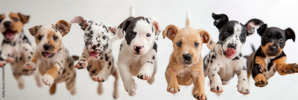 駆け寄ってくるダルメシアンの子犬達 駆け寄ってくるダルメシアンの子犬達