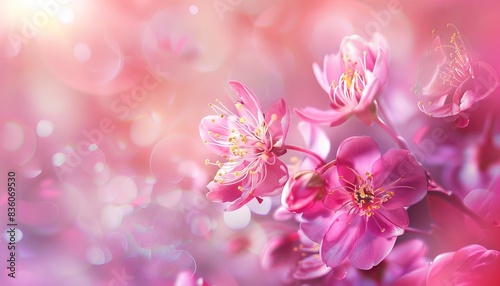 Enchanting Beauty: Pink Cherry Blossoms in Full Bloom - A Soft Focus on Sakura Flowers