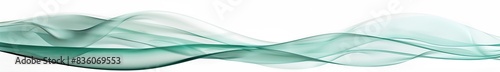 Waves of pale turquoise, serene and soothing, flowing elegantly across a stark white background, creating a calming atmosphere