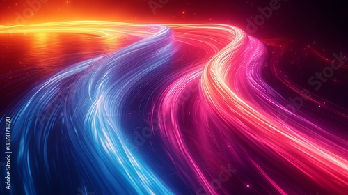 Colorful light trails in a vibrant abstract background © cac_tus