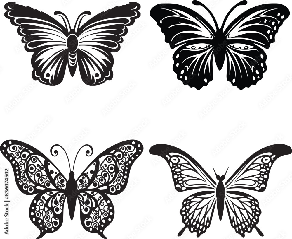 set of butterflies set of butterflies