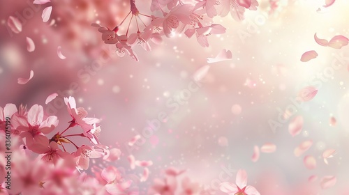 A delicate cherry blossom background featuring soft pink petals and a subtle spring atmosphere