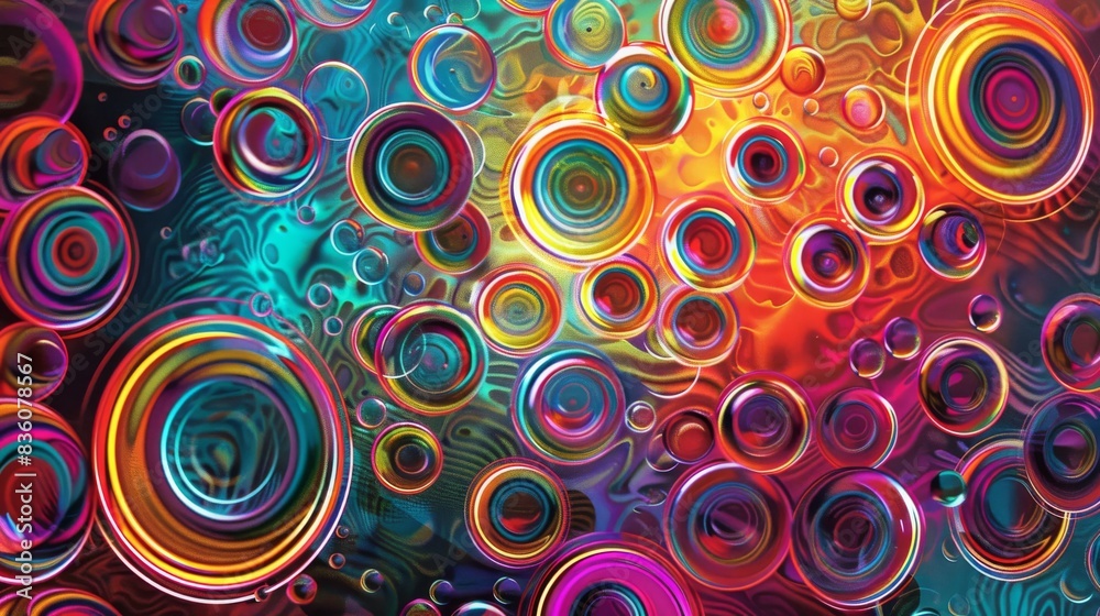 Psychedelic Circles in Neon Colors Psychedelic Circles in Neon Colors