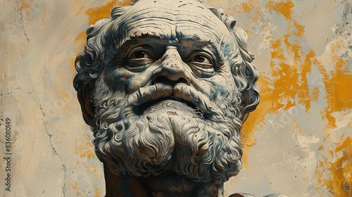 vintage painting illustration of philosopher Socrates photo