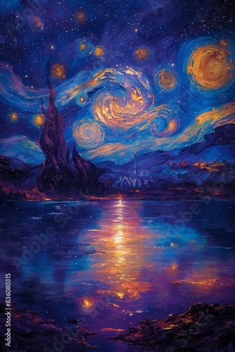 The composition conveys a sense of dynamic movement and inspiration, inviting viewers to appreciate the modern interpretation of a classic masterpiece. 